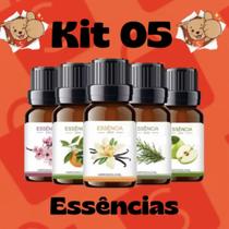 Kit 05 Essências 10ML para Difusores e Umidificadores a Base de Água