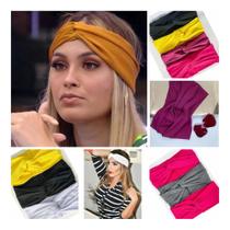 Kit 05 faixas turbante aberto headband skin care atacado sortidos