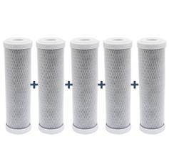 Kit 05 Filtros Refis Carbon Block 9" 3/4 De Encaixe