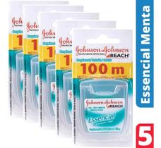 Kit 05 Fio Dental Johnson & Johnson Reach - Essencial Menta 100mm