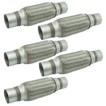 Kit 05 Flexível Do Tubo Cano De Escapamento Universal 38mm x 210mm