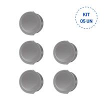 Kit 05 interruptores botão redondo de embutir Cinza 3 polos Kit 05 interruptores botão redondo de embutir Cinza 3 polos