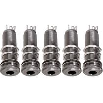 Kit 05 Jack P10 Stéreo Cilindrico Guitarra Baixo Cosmo Black