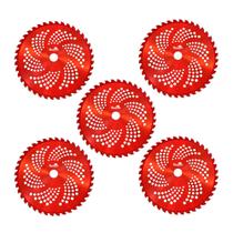Kit 05 lâminas para roçadeira circular 40 dentes videa toyama 25525,42,0mm vermelha