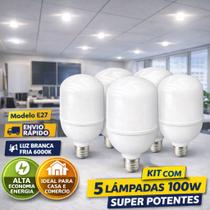 Kit 05 Lâmpada LED Bulbo 100W Super Branca Econômica Bivolt Kit 05 Lâmpada LED Bulbo 100W Super Branca Econômica Bivolt
