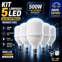 Kit 05 Lâmpada LED Bulbo 100W Super Branca Econômica Bivolt
