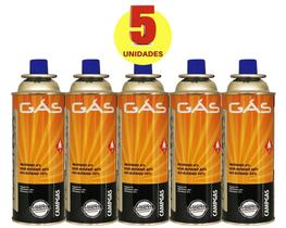 Kit 05 Latas Refil Gás Butano Campgás P/ Fogareiro Maçarico