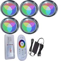 Kit 05 LUMINARIA PISCINA HIPER LED 15W INOX 316 RGB ROSCA Kit 05 LUMINARIA PISCINA HIPER LED 15W INOX 316 RGB ROSCA
