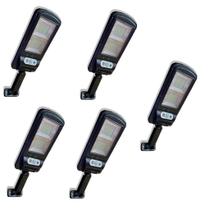 Kit 05 Luminária Solar Energia Poste Led Sensor 200w