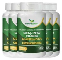 Kit 05 Ora-Pró- Nobis Curcum Gengibre 120 Comprimidos Cada