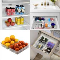 Kit 05 Organizador Guarda Roupa Geladeira Gaveta Escritório Multiuso Acrílico Transparente 30x8