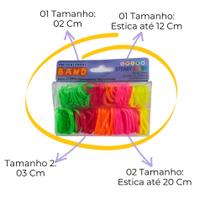 kit 05 pacotes de Elastico De Cabelo Rabicó De Silicone 2 Tamanhos Trança Pet - Steady Color