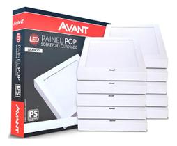 KIT 05 Painel Led 18w 4000k Sob. Quadrado 110v/220v Avant