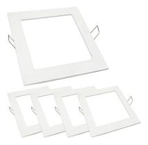 Kit 05 Painel Plafon Led Embutir Slim 15x15 12w Quadrado