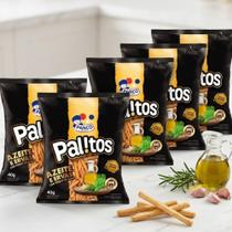 Kit 05 Palitos Salgados Sabor Ervas e Alho 40g Snack Crocante Aperitivo