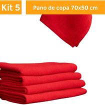 Kit 05 Pano De Prato Liso Vermelho Cozinha Copa Com Bainha Kit 05 Pano De Prato Liso Vermelho Cozinha Copa Com Bainha