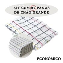 Kit 05 Panos De Chão Quadriculado Grande 65X43Cm Multiuso
