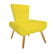 Kit 05 Poltrona Cadeira Decorativa Nani Sala de Estar Recepção Escritório Suede Amarelo - KDAcanto Móveis