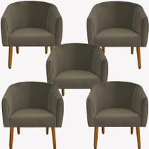 kit 05 Poltrona Julia Decoração Salão Cadeira Escritório Recepção Estar Amamentação Suede Marrom Rato - D'Classe Decor kit 05 Poltrona Julia Decoração Salão Cadeira Escritório Recepção Estar Amamentação Suede Marrom Rato - D'Classe Decor