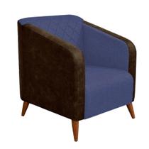 Kit 05 Poltrona Silmara Compose material sintético Nozes Decorativa Pés Madeira 2 Lugares Sala de Estar Recepção Escritório Consultório Suede Azul Marinho - KDA Kit 05 Poltrona Silmara Compose material sintético Nozes Decorativa Pés Madeira 2 Lugares Sala de Estar Recepção Escritório Consultório Suede Azul Marinho - KDA
