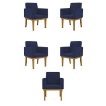 Kit 05 Poltronas Decorativa Reforçada Balaqui Decor Cor:azul-marinho Kit 05 Poltronas Decorativa Reforçada Balaqui Decor Cor:azul-marinho