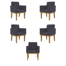 Kit 05 Poltronas Decorativa Reforçada Balaqui Decor Cor:cinza Kit 05 Poltronas Decorativa Reforçada Balaqui Decor Cor:cinza