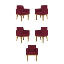 Kit 05 Poltronas Decorativa Reforçada Balaqui Decor Cor:marsala Kit 05 Poltronas Decorativa Reforçada Balaqui Decor Cor:marsala