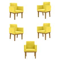 Kit 05 Poltronas Decorativa Reforçada Oferta - Balaqui Decor Amarelo