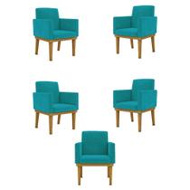 Kit 05 Poltronas Decorativa Reforçada Oferta - Balaqui Decor Azul Turquesa