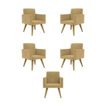 Kit 05 Poltronas Nina Decorativa Para Recepção Balaqui Decor Cor:capuccino Kit 05 Poltronas Nina Decorativa Para Recepção Balaqui Decor Cor:capuccino