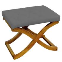 Kit 05 Puff Neo decorativo Pés em Madeira Sala de Estar Recepção Escritório Tecido Sintético Cinza - KDAcanto Móveis Kit 05 Puff Neo decorativo Pés em Madeira Sala de Estar Recepção Escritório Tecido Sintético Cinza - KDAcanto Móveis