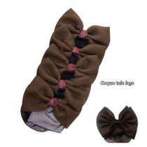 Kit 05 Redinha Marrom Laço Coque Cabelo Preso Profissional Feminino Uniforme