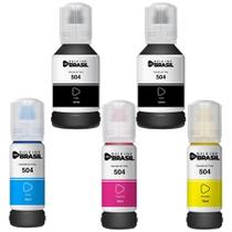 Kit 05 refil de tintas T504 Compatível Para Epson L4150, L4160, L4260, L6161