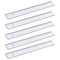 Kit 05 Réguas 30cm Poliestireno Transparente Cristal - Acrimet