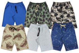 kit 05 Shorts / Bermudas Moletom Infantil e Juvenil