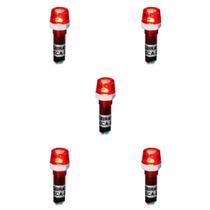 Kit 05 Sinaleiros Iluminado 9mm CCA-24R LED 24Vcc / Vca Sibratec - Vermelho