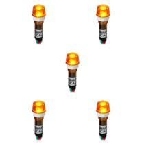 Kit 05 Sinaleiros Iluminado 9mm CCA-24Y LED 24Vcc / Vca Sibratec - Amarelo