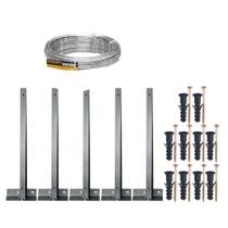 Kit 05 suporte haste concertina 45cm base p 15 metros