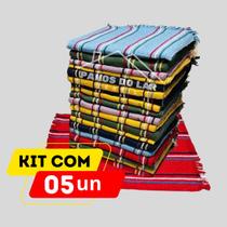 Kit 05 Tapete Listrado Atoalhado Para Piso de Banheiro Box Liso Varias Cores