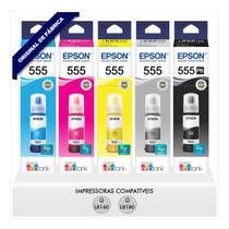 Kit 05 Tintas Originais Epson Ecotank L8180 L8160 L8190 T555