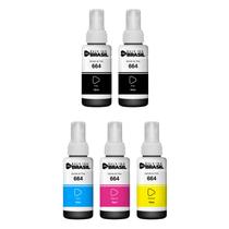 Kit 05 tintas T664 compatível epson para impressora L365, L455, L555, L565, L375, L575 Kit 05 tintas T664 compatível epson para impressora L365, L455, L555, L565, L375, L575