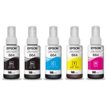 Kit 05 Tintas T664 P/ L355 L365 L375 L395 L495 Originais