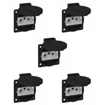 Kit 05 Tomadas de Embutir TBSEN 2P + T 20A Com Tampa Sibratec - Preto/Branco