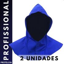 KIT 05 TOUCA SOLDADOR EM BRIM AZUL ROYAL COM tiras autocolantes