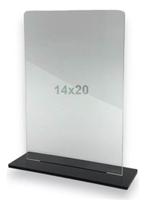 Kit 05 Troféu Acrilico Cristal 2mm 20x14cm C/base Preta