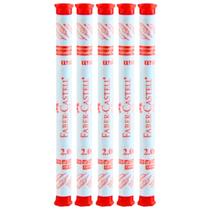 Kit 05 Tubos de Grafite 2.0mm HB Faber Castell Tubo c/ 6 Minas Cada