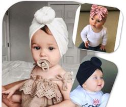 Kit 05 Turbante Touca Bebe infantil Recém Nascido Kids Fechado Nó Conforto Moda