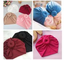 Kit 05 Turbante Touca Gorro Infantil Bebê Nó Grils Headwear