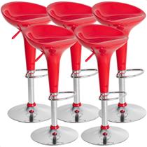 Kit 05 Un Banquetas Giratória Alta Tulipa Lotus Assento Abs prime.office P010