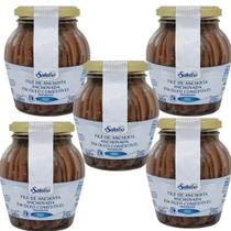 Kit 05 Un Filé De Anchova Di Salerno Em Óleo Comestível 360g